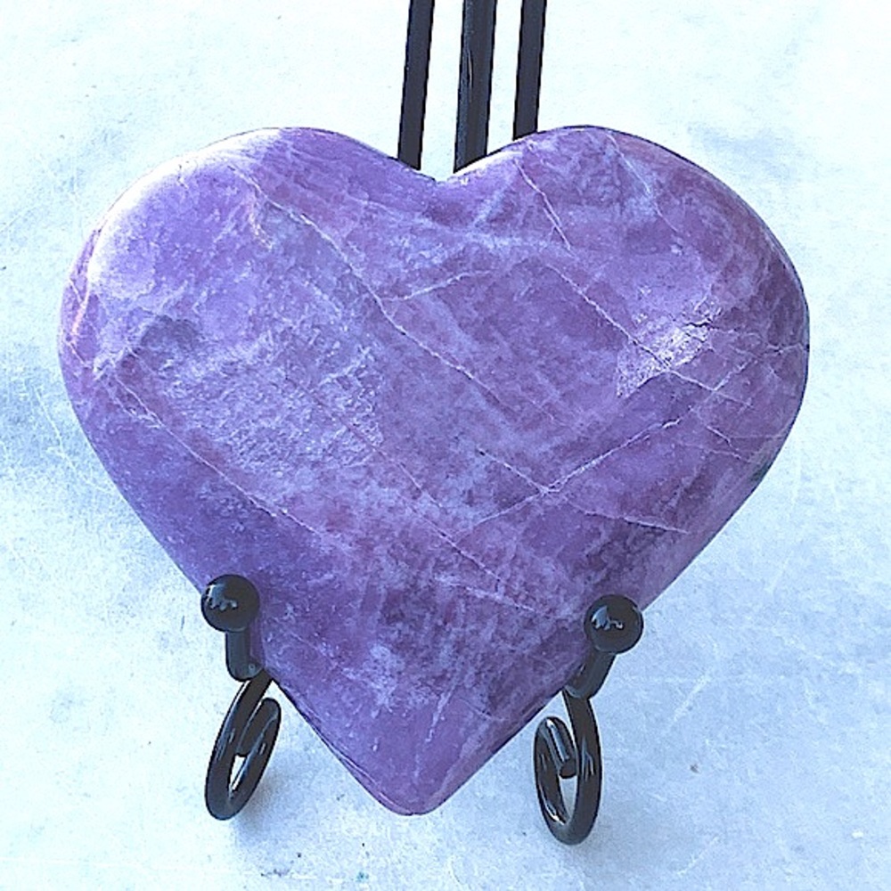 LEPIDOLITE HEART NATURAL HEALING STONE NEW 3 INCH STRESS RELIEF